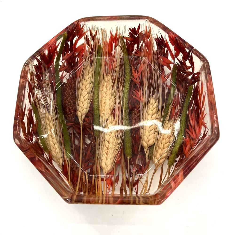 Tuscan Square Italy by Ricardo Marzi ? vintage octagon resin wheat bowl